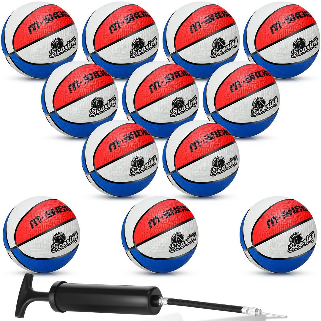 Wettarn 8 Pcs Basketballs Bulk Christian Charity Donation Supplies 27.5 Inch Basketball with Pump Xmas Gifts for Boys and Girls Games Training