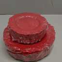 SUT 60 PCS Red Plastic Plates for Party, Fancy Disposable Plates, Include 60 10" Dinner and 60 7" Dessert Platos for Party & Wedding