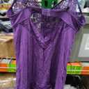 Avidlove Women Lingerie Sexy Lace Nighty V Neck Mesh Purple L