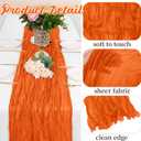 8 Pack Orange Cheesecloth Table Runners 20x120 Inch Gauze Table Runner 10FT Easter Cheese Cloth Table Runner Rustic Sheer Runner for Wedding Baby Shower Birthday Party Table Decor