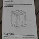 End Table with Storage with Solid Wood Frame, Gray