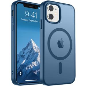 SUPFINE Magnetic for iPhone 11 Phone Case(Compatible with MagSafe)(Military Grade Drop Protection) Slim Translucent Matte Shockproof with Anti-Fingerprint Phone Case,Deep Blue