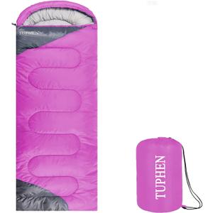 tuphen- Sleeping Bags for Adults Kids Boys Girls Backpacking Hiking Camping Microfiber Liner, Cold Warm Weather 4 Seasons Indoor Outdoor Use, Lightweight & Waterproof