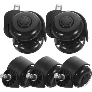 2 Inch Office Chair Casters Wheels Heavy Duty, 5 pcs Chair Wheel Replacement, Mute Rubber Rotating Desk Chair Wheels for All Floor, Smooth & Quiet Caster, Universal Standard Stem Size Fits 99%