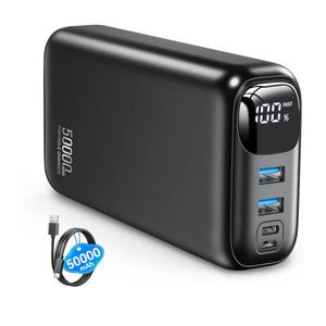 Portable Charger 50000mAh Power Bank - 22.5W Fast Charging External Battery Pack,USB-C Portable Phone Charger for iPhone 17/16/15/14/13 Pro Android Samsung, for Travel Camping Essential