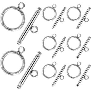 30 Sets Toggle Clasps for Jewelry Making T-Bar Jewelry Clasps Stainless Steel OT Clasp Bracelet Necklace Clasp DIY Materials