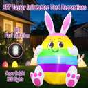 5FT Easter Inflatables Outdoor Decorations Inflatable Bunny with Built in LED Lights, Cute Rabbit Blow Up Yard Decoration for Lawn Garden Holiday Party