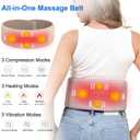 Cordless Heating Pad for Back, Vibration Waist Massager, Portable Waist Belt Massager with Auto Shut Off for Lower, Back, Lumbar Relief Stress,3 Heat Levels, Birthday Gifts for Women (Beige)