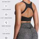 Aoxjox Women's Workout Sports Bras High Impact Fitness Training Gym Khloe Bra Yoga Crop Tank (Black, S)