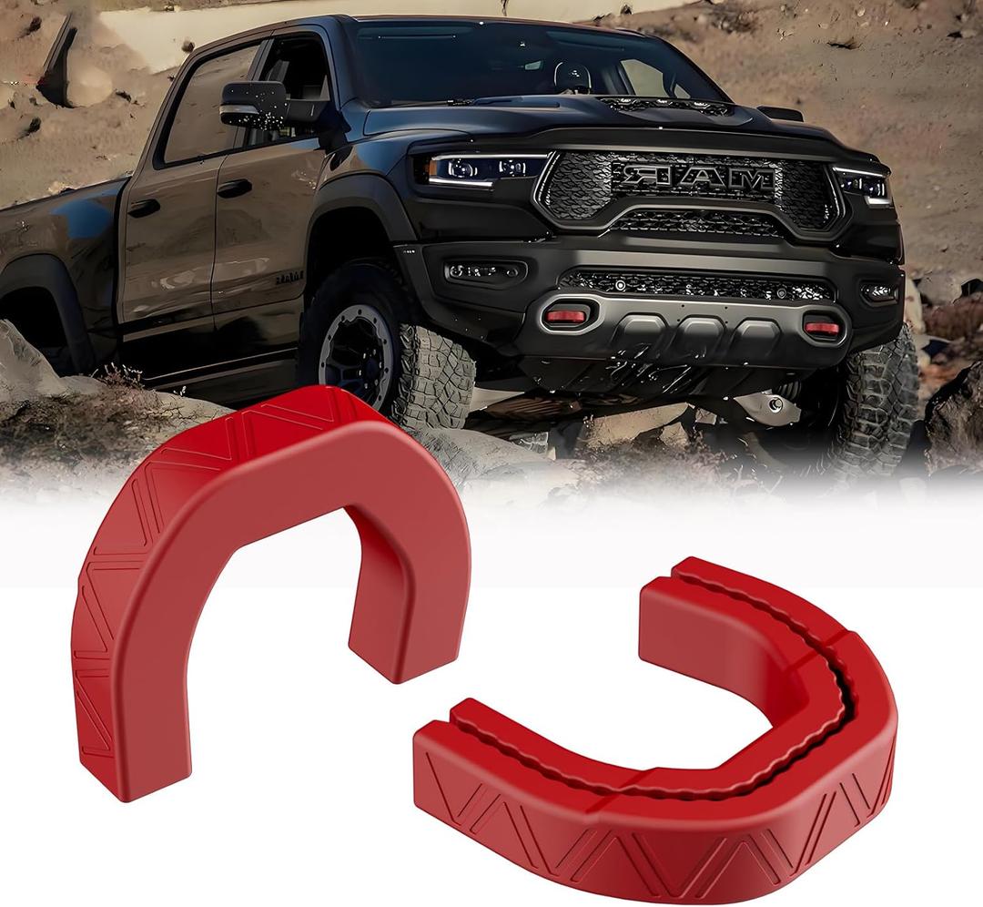 Front Tow Hooks Covers Hitch Cover Customized Car Tow Hooks Compatible with RAM 1500 Accessories 2019-2025,2026 (Red)