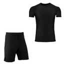 ROAR-INT MMA Rash Guard & BJJ Shorts Set Kids Fight Training Grappling Wear Jiu Jitsu Gi Trunks Outfit Set (Standard, Black-HS-2pcs-set, Medium)