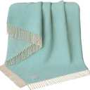 RAJRANG Tile Blue Throw Blanket 50x60 in Boho Farmhouse Cotton Throw Chevron Blankets Decorative Throws with Tassels for Bed Sofa Chairs Couch