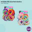 Goody Kids Ouchless Hair Elastics No Pull, No Breakage, Tangle-Free Hold for Fine Hair 60 Count, Assorted Colors, Long-Lasting Ponytail Holders for Girls & Boys