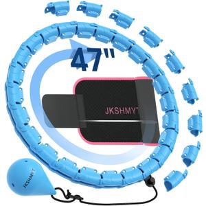 JKSHMYT Smart Weighted Fit Hoop Plus Size for Adults Weight Loss, Hula Circle-2 in 1 Infinity Fitness Hoop, 24 Links Detachable & Size Adjustable, with Waist Trainer for Women