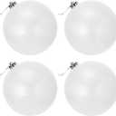 Extra Large Oversized Christmas Ornaments - 6'' Plastic Glitter Balls for Yard & Tree Hanging Decorations (4, White, 6 inch)
