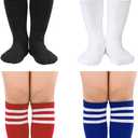 Zando 2 Pairs Kids Soccer Socks Baseball Softball Socks Youth Athletic Socks Boys Girls Knee High Socks