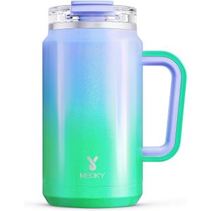 Meoky 32 oz Tumbler with Handle, Stainless Steel Vacuum Insulated Tumbler, Keeps Cold for 30 Hours, 100% Leak-proof, BPA-Free (Fairyland)