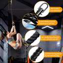 Climbing Rope Gym Workout - 1.5 Inch Dia 10FT 15FT 20FT 25FT 30FT 35FT 40FT 50FT Heavy Duty Work Out Rope Exercise Climbing Ropes for Adults Kids Fitness & Strength Training Outdoor & Indoor - Black