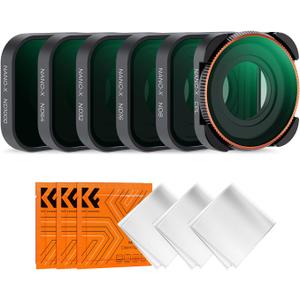K&F Concept ND CPL Filter Set Compatible with GoPro Hero  Black, Pack ND8 ND16 ND32 ND64 ND1000 CPL Neutral Density Polarizer Lens Filter Kit for Go Pro Hero 12/11/10/9 Black, Plastic Frame (2 lens filters 3 cleaning clothes_