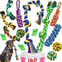 SHARLOVY XL Dog Chew Toys for Aggressive Chewers Large Breed, 14 Pack Tough Indestructible Dog Toys for Aggressive Chewers, Durable Puppy Chew Toys for Teething, Heavy Duty Cotton Rope Toys