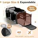 Expandable Extra Large Cat Carrier for 2 Cats, Double Cat Travel Carrier Bag with Litter Box, Foldable Breathable Soft Sided Pet Dog Carrier with Divider for Car Travel, Outdoor & Vet Visit