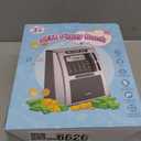 Fishboy Talking ATM Piggy Bank for Kids with Dual Debit Cards, Power-Off Memory, Auto-Opening Drawer for Real Money for Boys, Onekey Shutdown, Bill Feeder, Coin Recognition, Balance Calculator Machine (Black/Silver)