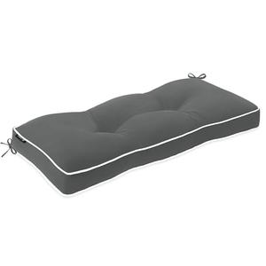 Favoyard Indoor/Outdoor Bench Cushion 36 x 14 Inch Waterproof & 3-Year Fade-Resistant Patio Furniture Cushions for Garden Porch Swing Chair Tufted Pad for Sofa Couch Seat with Ties, Dark Grey