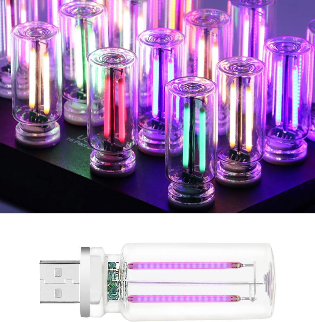 USB Retro Car Lamp, Touch-Control Portable LED Car Ambient Light, USB Powered Night Lights, Suitable for Bedroom, Camping, Holiday Decorations. (Purple Light)