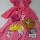 JerrisApparel Princess Dress for Girls Pink Peach Costume Halloween Cosplay Party Dress Up, Size 130