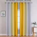 G2000 Blackout Curtains & Drapes for Bedroom Living Room 84 Inches Long Yellow and Greyish White Room Darkening Window Treatments Ombre Thermal Insulated Light Blocking Grommet Backdrop 2 Panels Set