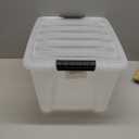 IRIS USA 32 Qt Stackable Plastic Storage Bins with Lids, 6 Pack - BPA-Free, Made in USA - See-Through Organizing Solution, Latches, Durable Nestable Containers, Secure Pull Handle - Clear