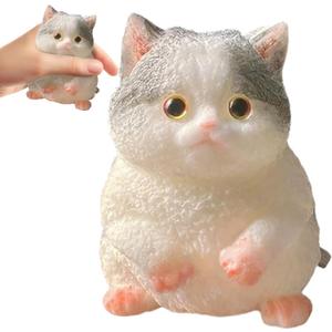 2 x Cat Squishy Squeeze Toys - Kawaii Squishy Fidget Toy, Handmade Cat Fufu Sensory Toys Kit, Cat Lovers Squeeze Toys for Party Favors, Gifts for Adults Kids (Blue & White)