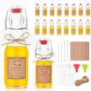 8oz Swing Top Glass Bottles for Vanilla Extract Homemade 4oz, Vanilla Extract Bottles with Airtight Lids for Gift Food Storage Canister Kombucha