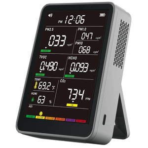 Professional Indoor Air Quality Monitor with AQI Beep Alarms, Portable Real-Time Detector for Home Cars Plants and Pets (Orange)