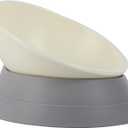 Bulldog Bowl Anti-Slip Dog Cat Dish Detachable Rubber Dog Bowl Pet Sterile Tilted Pet Feeder Slope Base (Grey, 3.5 Cup (Medium/Large Dog))