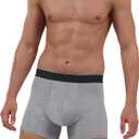 Washable Urinary Incontinence Underwear for Men, 5" Longer Leg Front Absorbent Boxer Brief for Bladder Control (Small, Gray) (Gray, S)