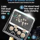 2025 Latest 5-In-1 Cat Litter Scooper with Holder, Metal Cat Litter Scoop Deep Shovel Kitty Poop Scooper Stand for Litter Box, Fast Sifting Kitty Poop Scooper Caddy Poop Scooper Stand (Multicolor-B)