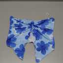 SHENHE Women's Floral Crop Tube Top Twist Front Strapless Split Asymmetrical Boho Flowy Bandeau (Blue, S)