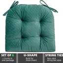 FABRICASTLE Chair Cushions Pads Non-Skid Comfortable 17" x 16" Seat Cushion Cover Set of 6 for Indoor Kitchen Dining Room Office Chairs (Dark Green, 6 Counts (Pack of 1))