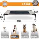 K&H Pet Products Outdoor Elevated Dog Cot, Breathable Cooling Elevated Cot Hammock Pet Bed for Large Dogs, Washable Mesh Cover, Raised Metal Frame, Collapsible, Portable - Large 42 X 30in Taupe