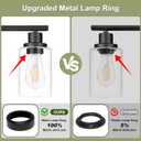 Unicozin Modern Bathroom Light Fixtures, 4 Light Vanity Lights Over Mirror, Black Wall Lamp with Clear Glass for Living Room Cabinet Bedroom Porch