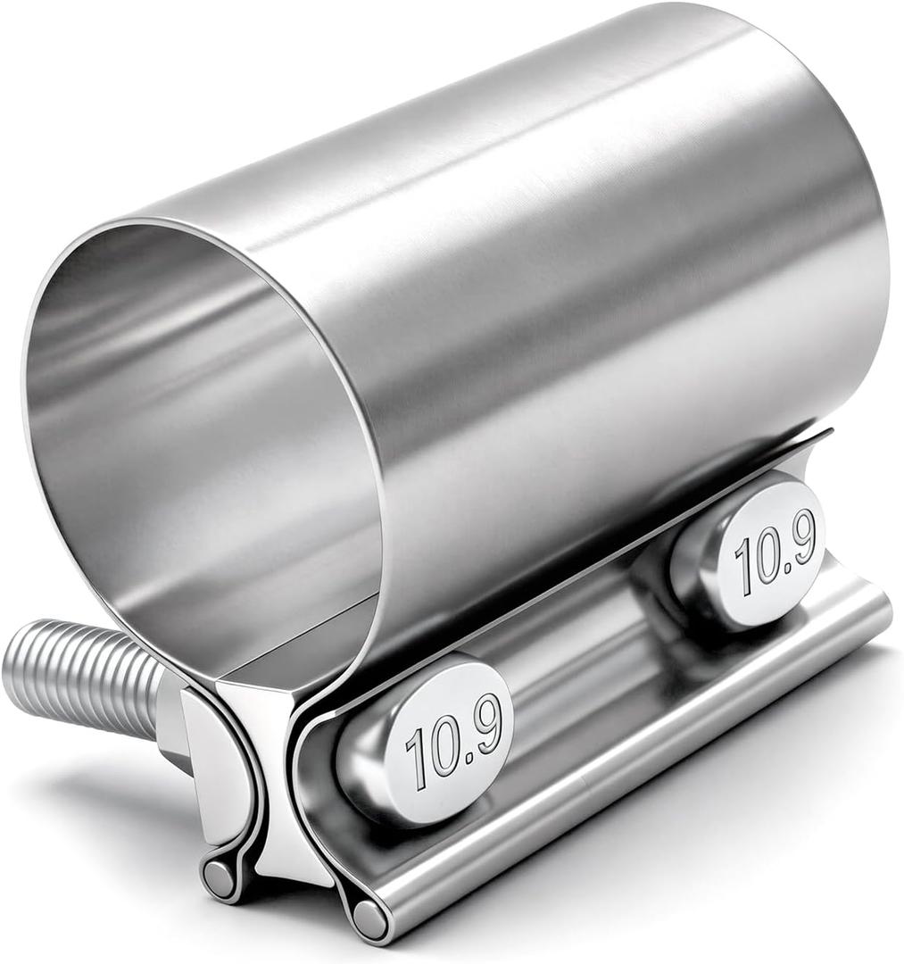 1.75" Butt Joint Band Exhaust Seal Clamp Sleeve,45mm Stainless Steel Exhaust Sleeve Band for Exhaust Pipe, Muffler,Manifolds,Coupler H-031-45
