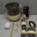 6 Pieces Pumkins Bathroom Accessories Set Including Trash Can, Cup, Toothbrush Holders, Soap Dishes, Soap Dispenser and Toilet Brush, Home Decoration, Retro Style