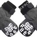 PUPTECK Anti-Slip Dog Socks with Double Sides Grips for Small Medium Large Dogs Hardwood Floors Prevents Licking, Dog Shoes for Hot Pavement Traction Control Paw Protector for Senior Dogs, Grey XL