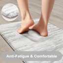 KIMODE Anti Fatigue Kitchen Mats for Floor, Farmhouse Kitchen Rugs Sets of 2, Cushioned Kitchen Floor Mats, Comfort Standing Mat for Sink Laundry Office Desk 20"x47"+20"x32" Grey