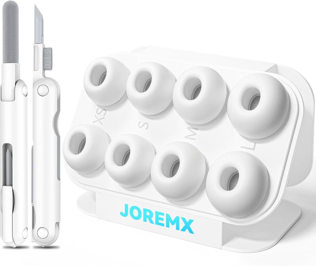 4 Pairs Silicone Replacement Ear Tips for AirPods Pro (2019) & AirPods Pro 2 (2022) with Cleaning Pen,Noise Reduction Holewith & Built-in Dust Guard Screen,USB-C (2023)-4 Sizes (XS/S/M/L)