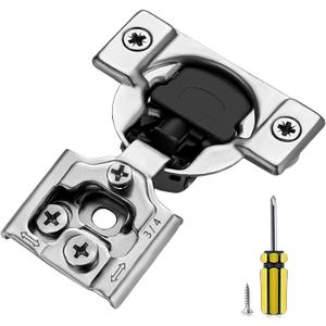 Ravinte 2 Pack 1 Pair 3/4 inch Overlay Cabinet Hinges Kitchen Soft Close Cabinet Hinges Hidden Door Hinge for Kitchen Cabinet Hinges Stainless Steel Adjustable Hinges Satin Nickel Cabinet Hardware
