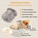 Calming Dog & Cat Beds for Small Medium Dogs Cats, Anti-Anxiety Plush Pets Lounge Orthopedic Cushion, Soft Fluffy Faux Fur Washable Fits up to 25 lbs Pets (Oval, Marble Grey 26"x20")