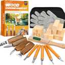 Wood Carving Kit, 23pcs Wood Carving Tools with 4 Wood Carving Knives 5 Detail Knives 9 Blocks, Whittling Kit DIY Hobbies for Adults