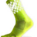 Reflective Socks - High Visibility Sports Socks Cushioned, Biomotion Safety Gear for Outdoor Athletes (Large, Yellow-vented)